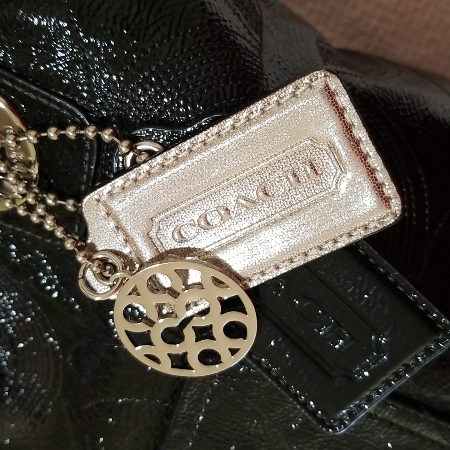 Coach - Silver Hang Tag And Op Art C's Purse Charm